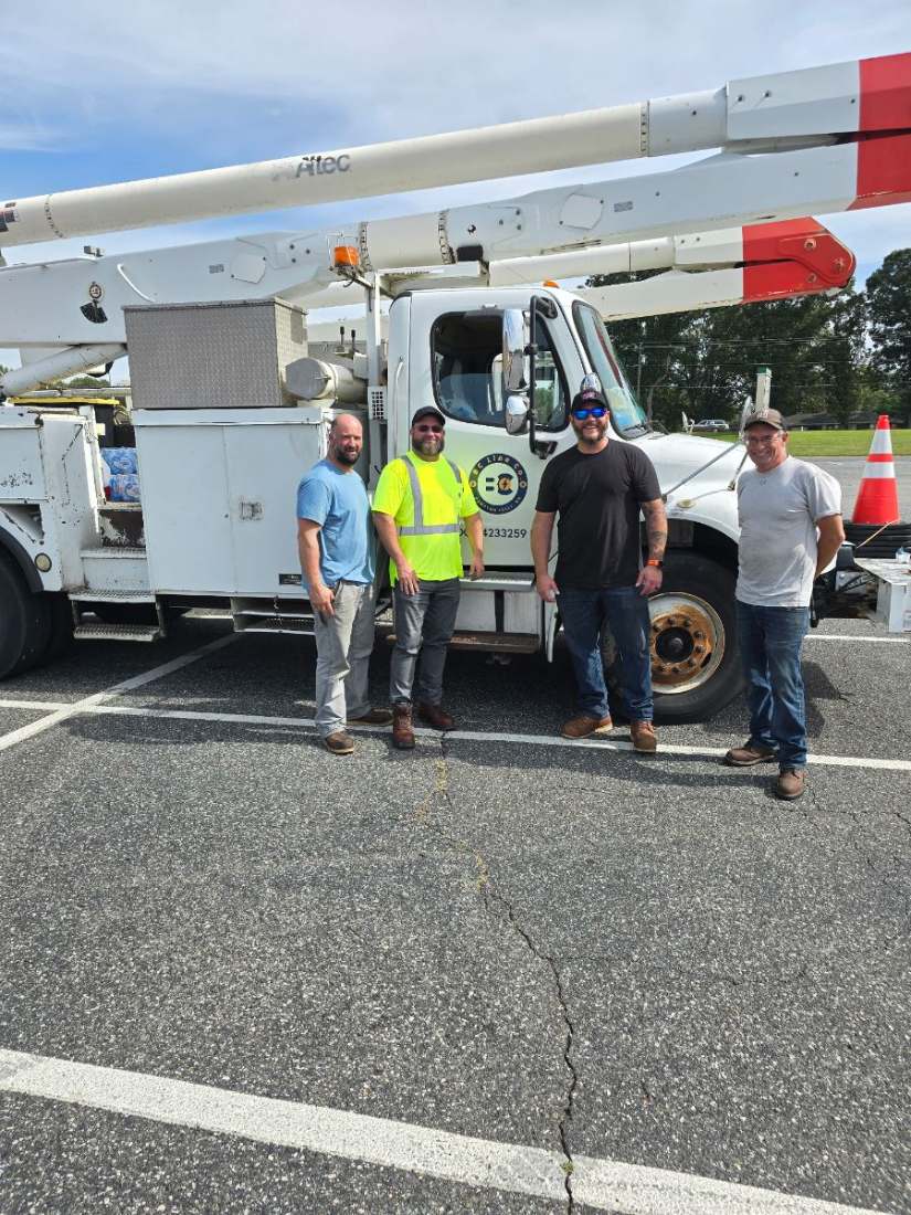 BC Line crew with bucket truck